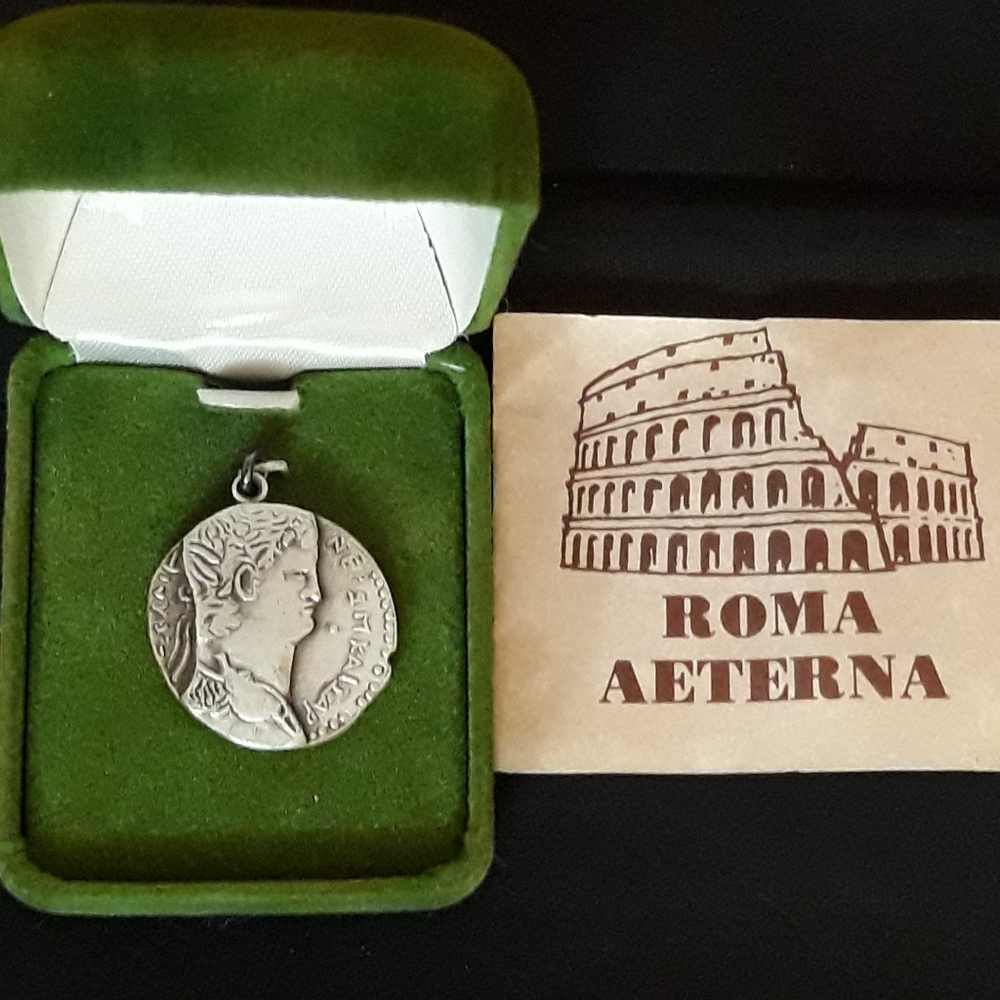 Vintage 1978 Providence Reproduction Roman Aeterna Charm Coin - Sterling Silver